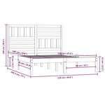 vidaXL Cadre de lit Gris Bois de pin massif 120x190 cm Petit Double