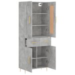 vidaXL Buffet haut Gris béton 69 5x34x180 cm Bois d'ingénierie