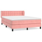 vidaXL Lit à sommier tapissier avec matelas Rose 140x200 cm Velours