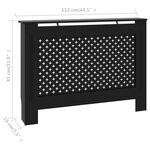 vidaXL Cache-radiateur Noir 112x19x81 cm MDF