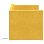 vidaXL Lit avec matelas et éclairage USB Jaune Velours 90x200 cm
