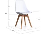 Lot de 6 chaises scandinaves "BJORN"-  48 x 43 x 80 cm - Blanc