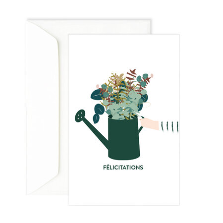 Carte félicitations arrosoir