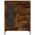 vidaXL Buffet haut Chêne fumé 69 5x34x180 cm Bois d'ingénierie