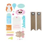 Autocollants Puffies XL Animaux adorables + 20 étiquettes kraft Fanion