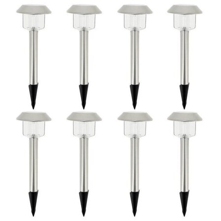ALESIA Lot de 8 balises solaires - LED blanc froid