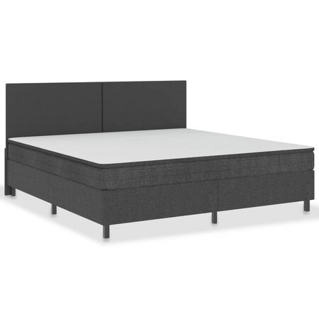 vidaXL Sommier tapissier Gris Tissu 200 x 200 cm