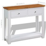 vidaXL Table console 83 x 30 x 73 cm Bois de chêne massif
