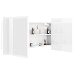 vidaXL Armoire à miroir de bain à LED Blanc brillant Acrylique