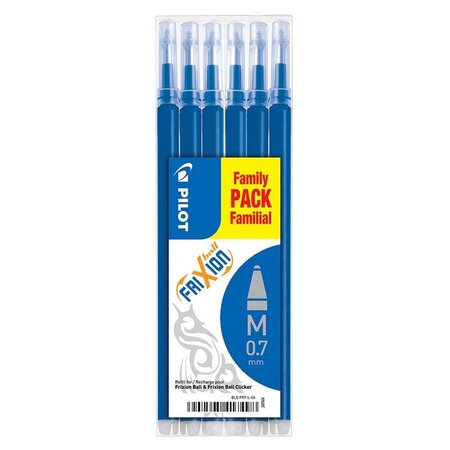 Lot de 6 recharges frixion pointe moyenne 0 7mm bleu pilot