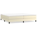 vidaXL Sommier à ressorts de lit Crème 200x200 cm Similicuir