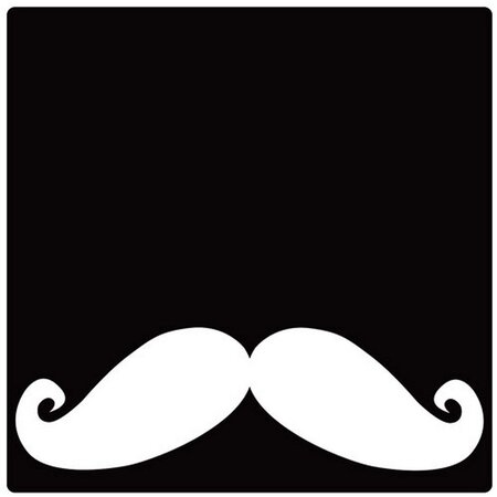 Set de 4 dessous de verres carrés moustache blanche by cbkreatio