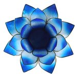 Porte bougie bleu et or fleur de lotus