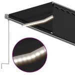 vidaXL Auvent automatique store capteur de vent/LED 6x3 m Anthracite