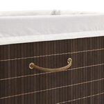 vidaXL Panier à linge rectangulaire Bambou Marron foncé