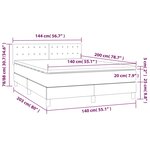 vidaXL Sommier tapissier avec matelas et LED Crème 140x200 cm Tissu