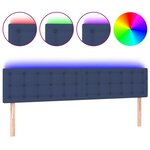 vidaXL Tête de lit à LED Bleu 200x5x78/88 cm Tissu