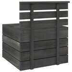 vidaXL Salon palette de jardin 8 Pièces Bois de pin massif Gris foncé