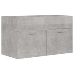 vidaXL Armoire d'évier avec lavabo intégré Gris béton Aggloméré