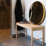 Miroir rond en acier avec cadre en aspect laiton Ø 80 cm