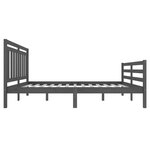 vidaXL Cadre de lit Gris Bois massif 120x190 cm Petit Double