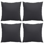 vidaXL Coussins décoratifs 4 Pièces noir 40x40 cm Tissu