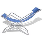 vidaXL Chaises inclinables de terrasse 2 Pièces Acier Bleu
