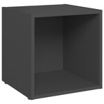 vidaXL Meuble TV Gris 37x35x37 cm Aggloméré