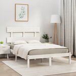 vidaXL Cadre de lit Blanc Bois massif 160x200 cm