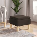 vidaXL Tabouret avec pieds en bois Marron foncé Tissu