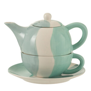 Set tasse et théière vague pour une personne