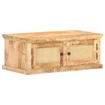 vidaXL Table basse 90x50x35 cm Bois de manguier et canne naturelle