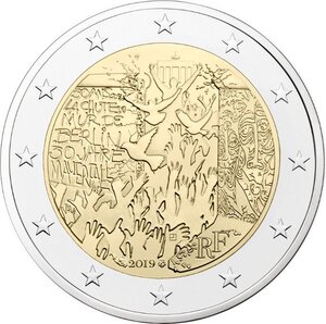 Monnaie 2 euros commémorative france 2019 - chute mur de berlin