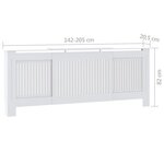 vidaXL Cache-radiateur MDF Blanc 205 cm