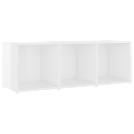 vidaXL Meuble TV Blanc brillant 107x35x37 cm Aggloméré