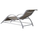 vidaXL Chaises longues 2 Pièces avec table Aluminium Taupe