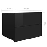 vidaXL Tables de chevet 2 Pièces Noir brillant 40 x 30 x 30 cm Aggloméré
