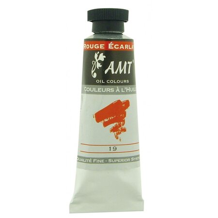 Peinture à l'huile fine en tube rouge écarlate 45ml - amt