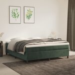 vidaXL Sommier à ressorts de lit Vert foncé 160x200 cm Velours