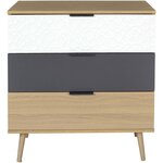 Commode en bois 3 titoirs  sven