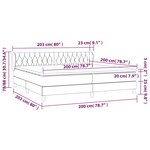 vidaXL Lit à sommier tapissier avec matelas Gris foncé 200x200cm Tissu