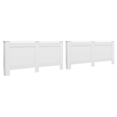 vidaXL Cache-radiateurs 2 Pièces Blanc 152x19x81 5 cm MDF