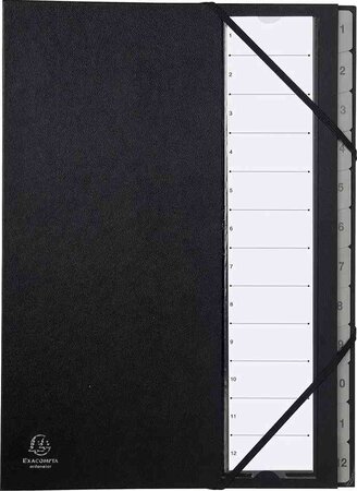 Trieur Ordonator, A4, 12 compartiments, noir EXACOMPTA