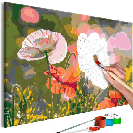 Tableau à peindre par soi-même - colorful meadow l x h en cm 60x40