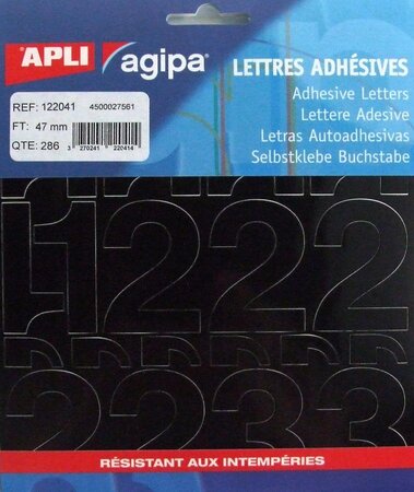 Chiffres et symboles Autocollant 47 x 31 mm Noir