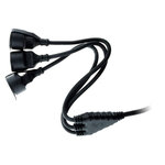 Prolongateur à triple tête pour chantier HO7RN-F 16A 3G1 5mm² Noir 1m (norme NF-C 61-314)