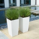 LECHUZA Jardinière CUBICO Color 22 ALL-IN-ONE Blanc