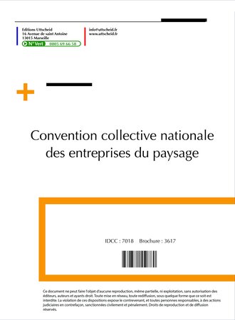 Convention collective nationale paysagistes (hors cadre) - 02/05/2023 dernière mise à jour uttscheid