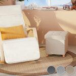 Tectake Pouf coffre de rangement pliable ALEA - gris foncé