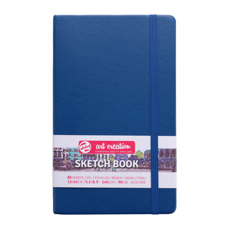 Carnet croquis 13x21cm - 80 feuilles - 140g - bleu marine - royal talens